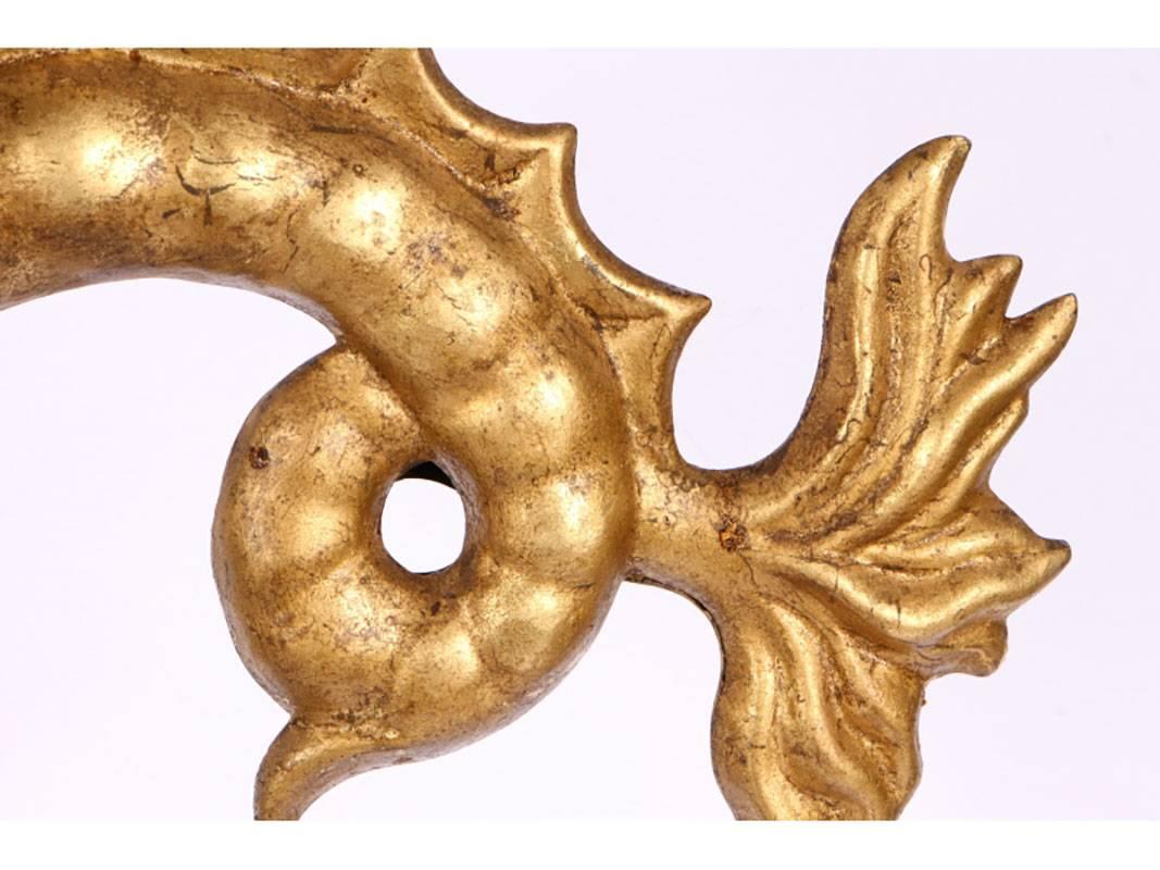Gilt Metal Sculpture of a Dragon as a Decorative Weathervane In Good Condition In Bridgeport, CT