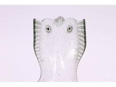 Rare Maurice Heaton Enameled Fused Art Glass Bird Bowl