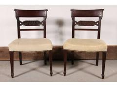 Set of Four Fine English George IV Carved Rosewood Side Chairs
