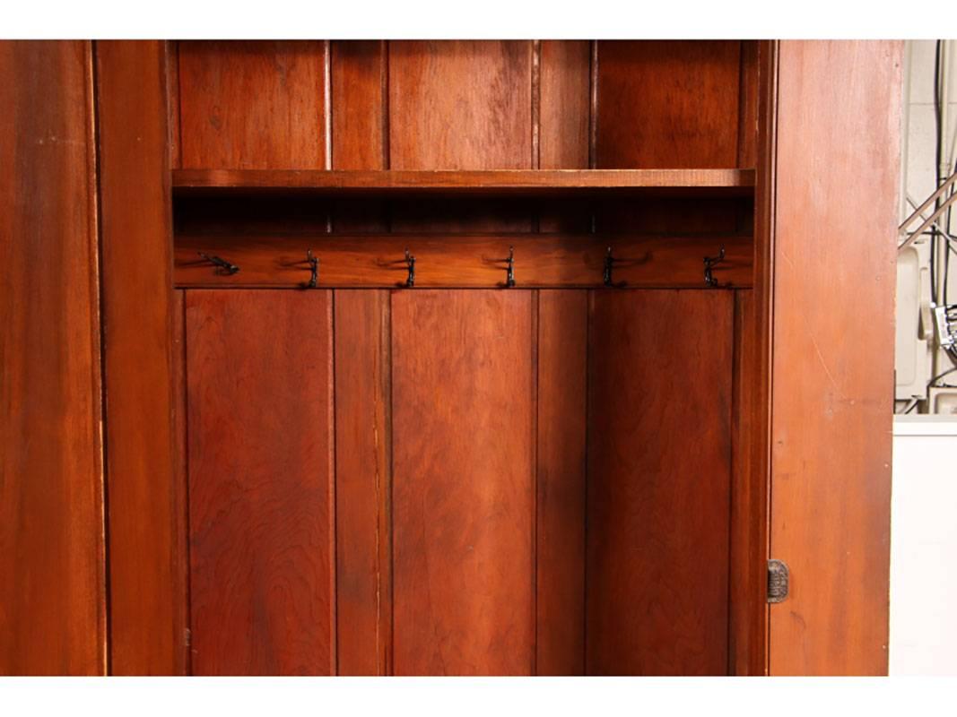 American 19th Century Paneled Coat Closet in Old Dry Finish