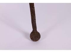 Antique Italian Olive Oil Jar in Wrought Iron Stand