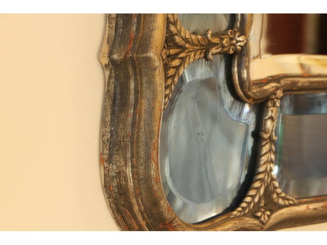 Antique Grey or Blue Venetian Mirror In Good Condition In Bridgeport, CT