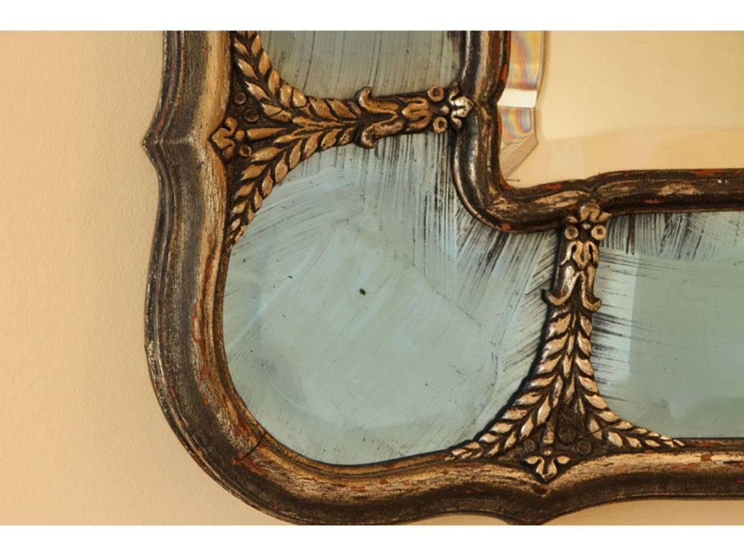 19th Century Antique Grey or Blue Venetian Mirror
