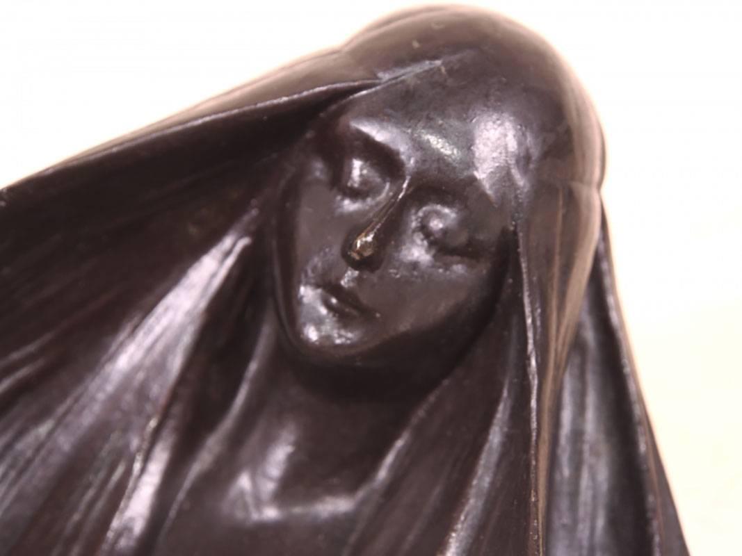 Art Nouveau Gustave Gurschner Vide Poche Bronze Figural Dish