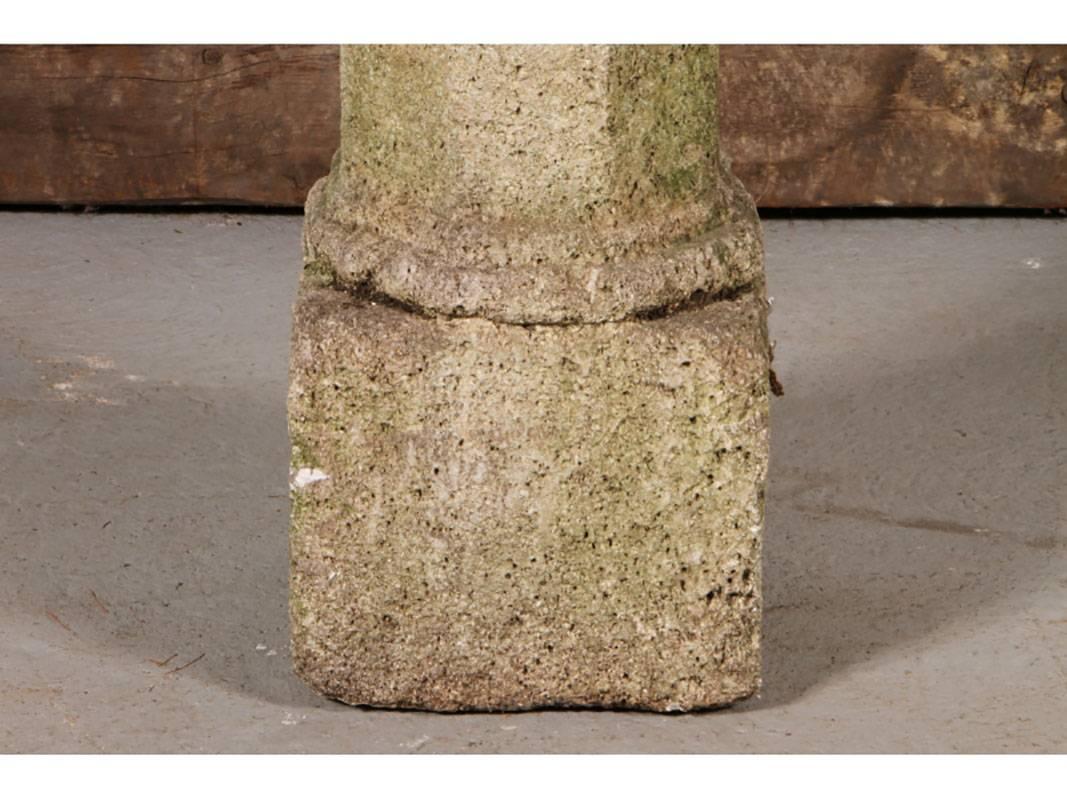19th Century Poured Cement with Stone and Shell Inclusions Pillar In Good Condition In Bridgeport, CT