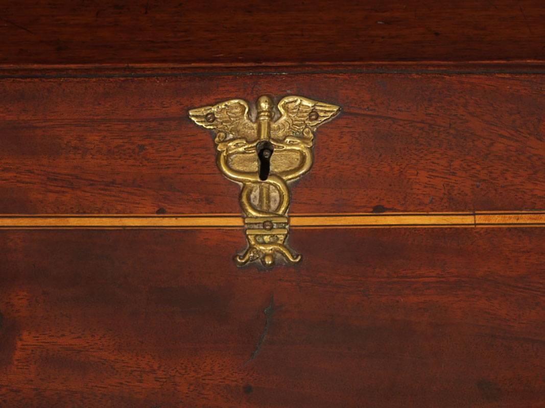 19th Century Antique American Inlaid Serpentine Desk For Sale