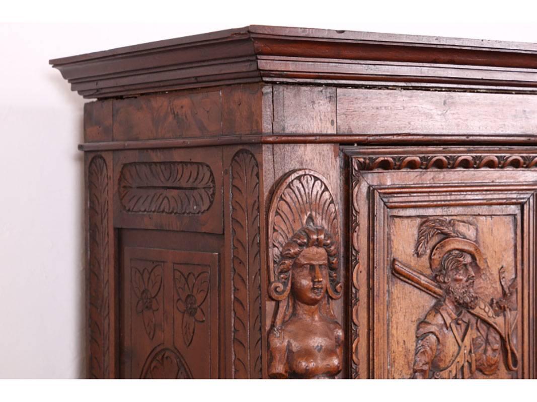 French 17th Century Carved Late Renaissance Cabinet 4