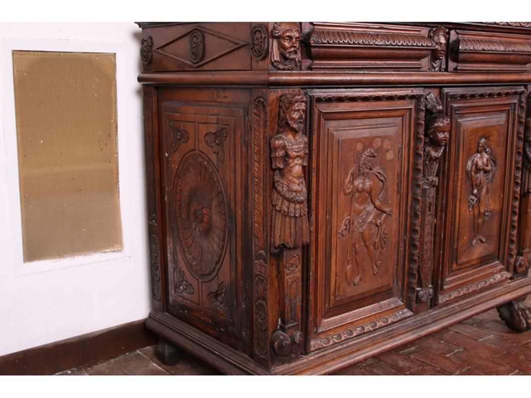 French 17th Century Carved Late Renaissance Cabinet 5