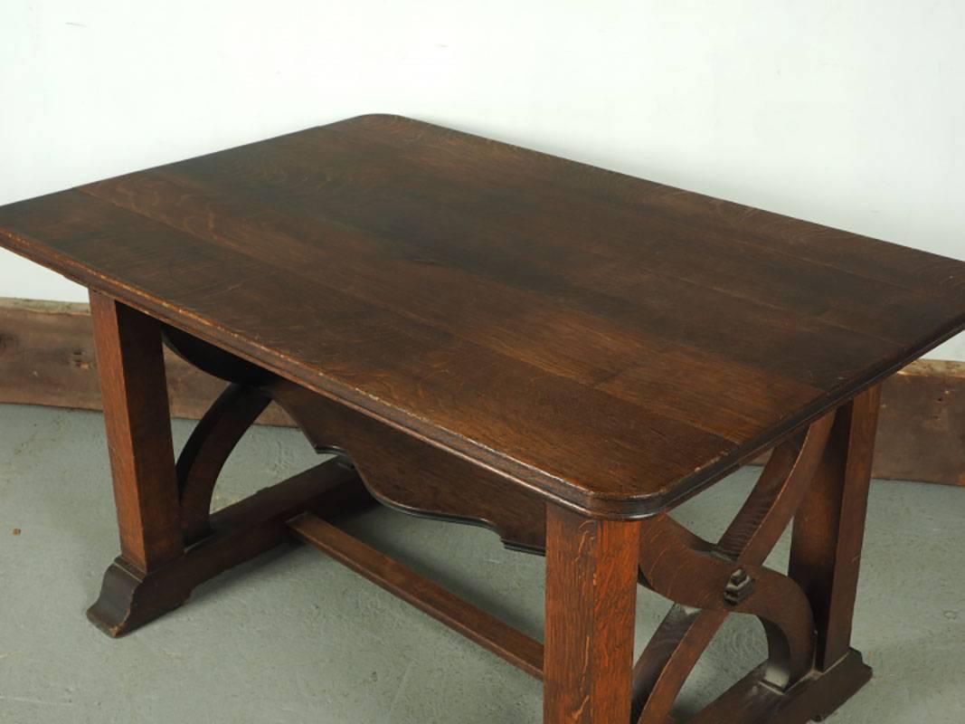 Arts and Crafts Antique Oak Library Table