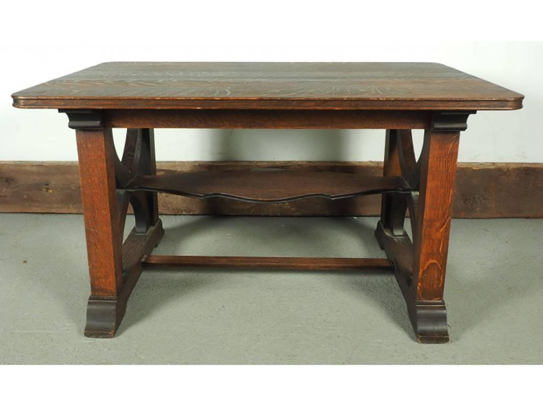 20th Century Antique Oak Library Table