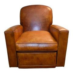 Art Deco French Leather Club Chair 3