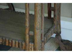 Antique Handcrafted Period Rustic Rolling Cart