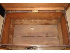 Antique Oak Chest with Heavy Iron Banding for Coffee Table