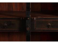 Chinese Black Lacquered Cabinet with Dreamstone Plaques
