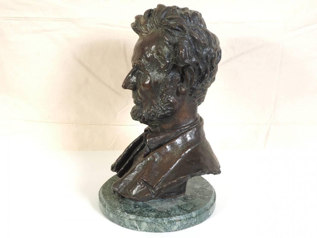 Cast after Geo, Edwin Bissell Sculpture of Abraham Lincoln In Good Condition In Bridgeport, CT