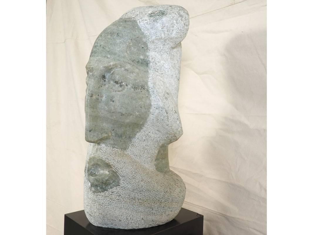 American Lenora Arye Large Bust of a Man on Plinth Base