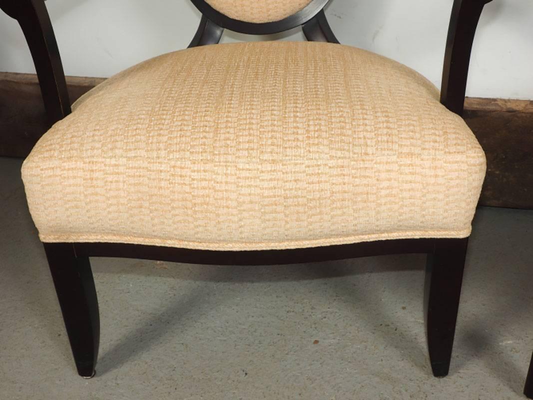 American Pair of Oval X-Back Chairs by Barbara Barry for Baker Furniture