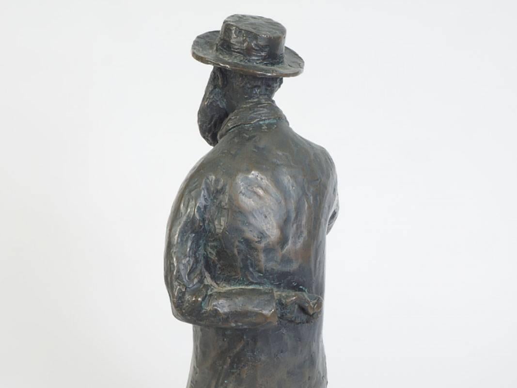 H.W. Hauptman Bronze Sculpture of a Judaic Figure In Good Condition In Bridgeport, CT