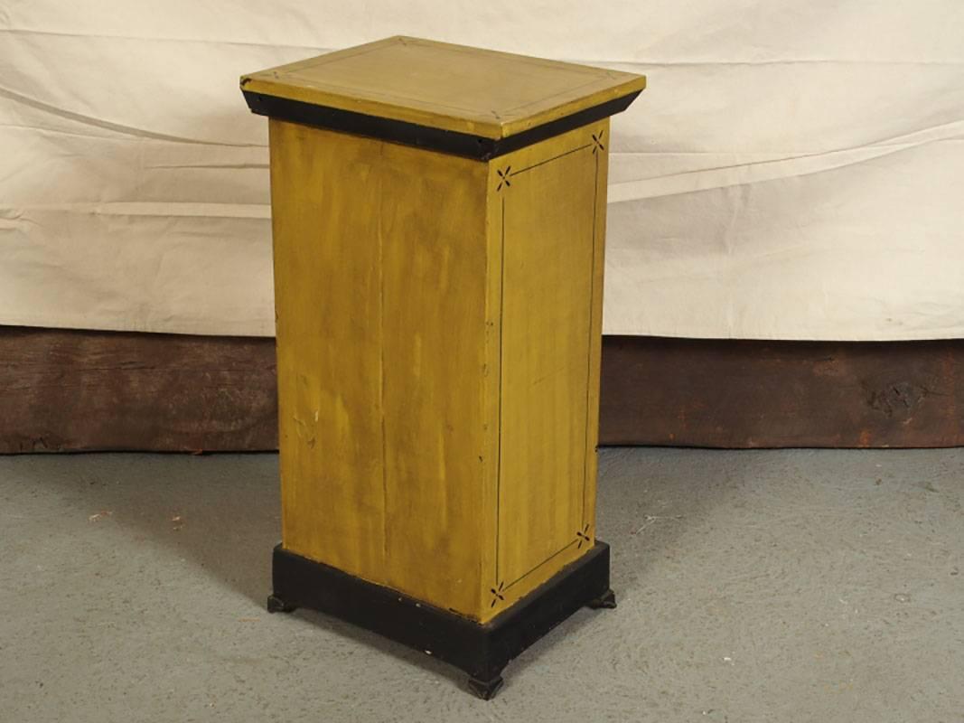 Neoclassical Antique French Mustard Tole Cabinet