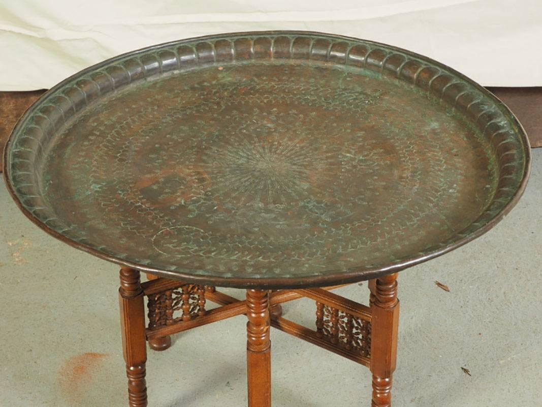 20th Century Middle Eastern Well Patinated Tray Table