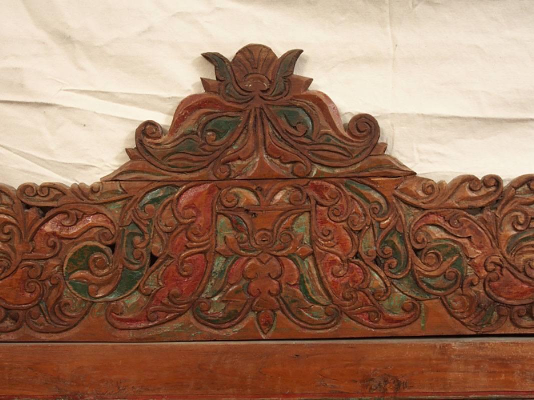 Anglo Raj King Headboard Comprised of Antique Asian Fragments