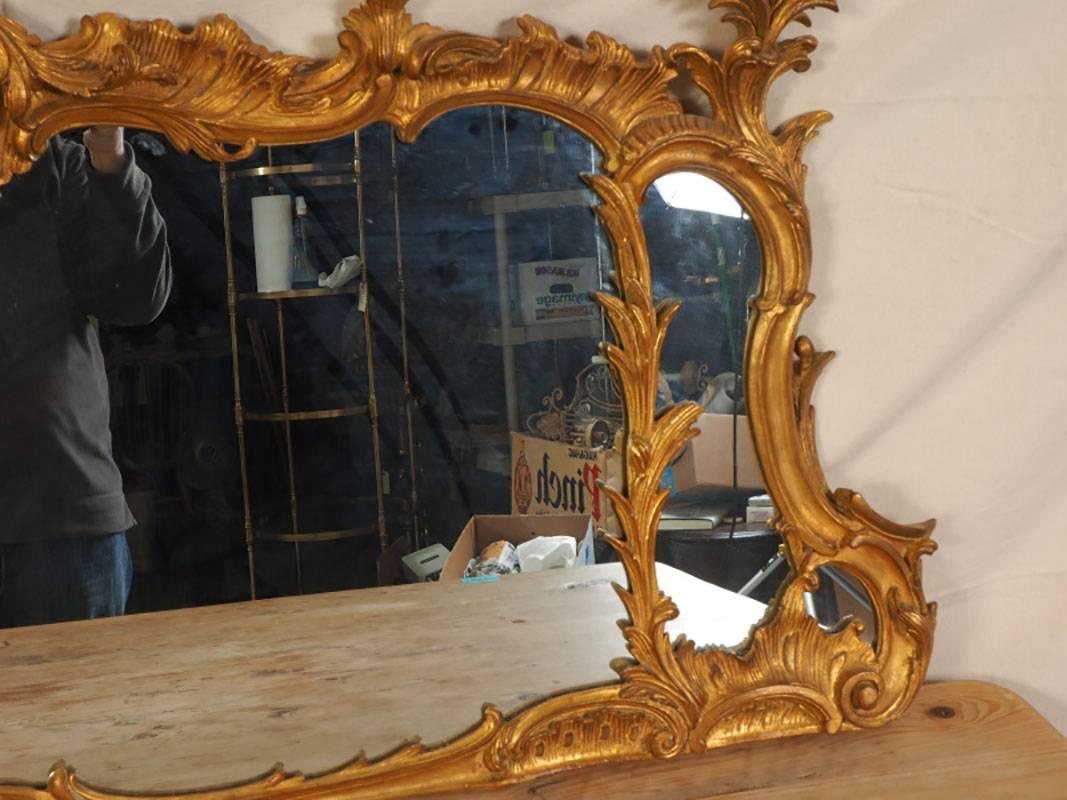 20th Century Outstanding Gilt Carved Mantle Mirror
