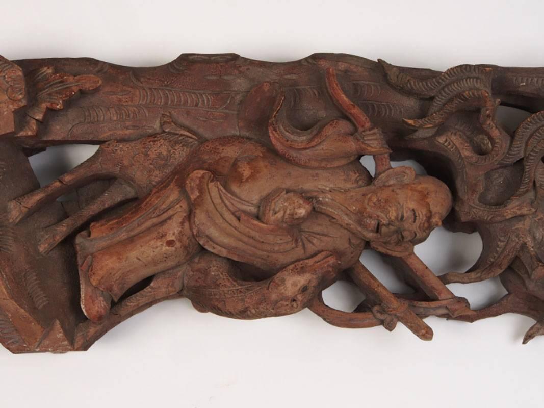 Pair of Antique Carved Wood Figural Corbels 2
