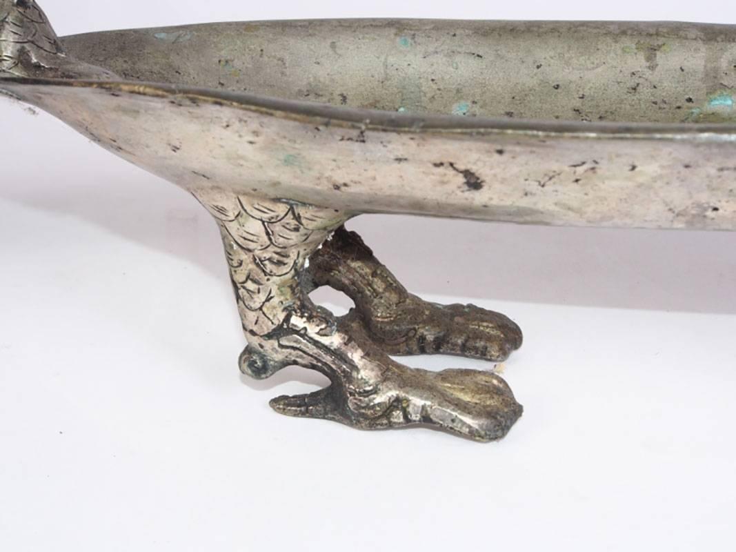 South Asian Brass Figural Dragon Footed Dish 1