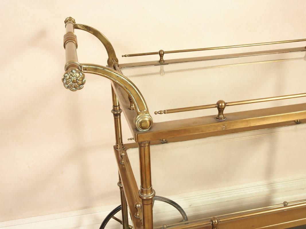 Mid-Century Brass and Glass Bar Cart 1