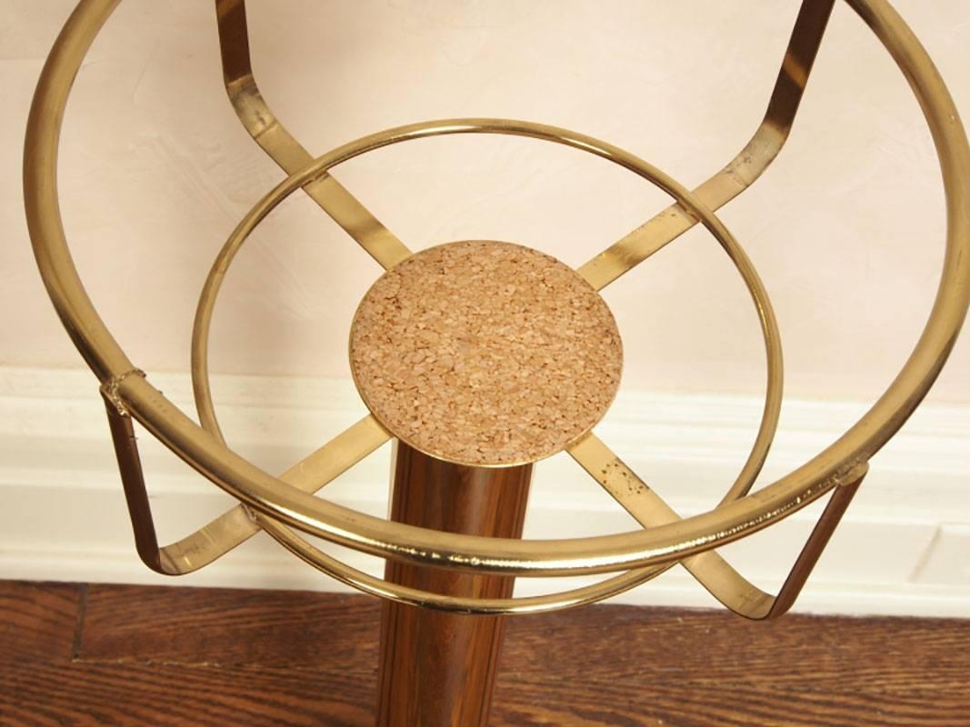 Brass and Glass Champagne Stand In Good Condition In Bridgeport, CT