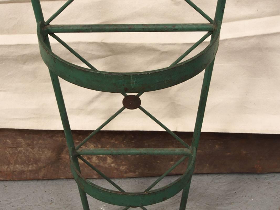 Rustic Antique Green Paint Decorated Iron Umbrella Stand