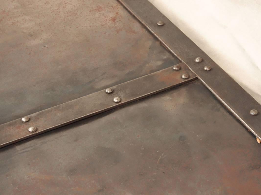 Industrial Steel Door Mounted as a Table In Good Condition In Bridgeport, CT
