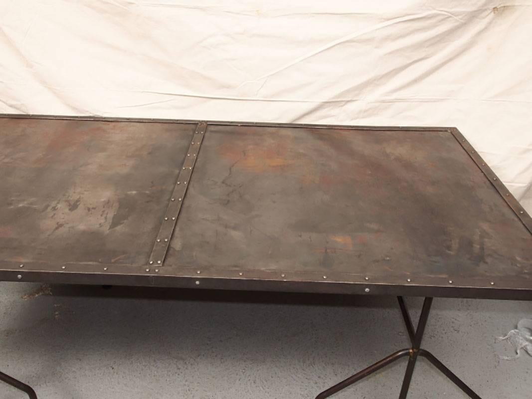 Industrial Steel Door Mounted as a Table 2