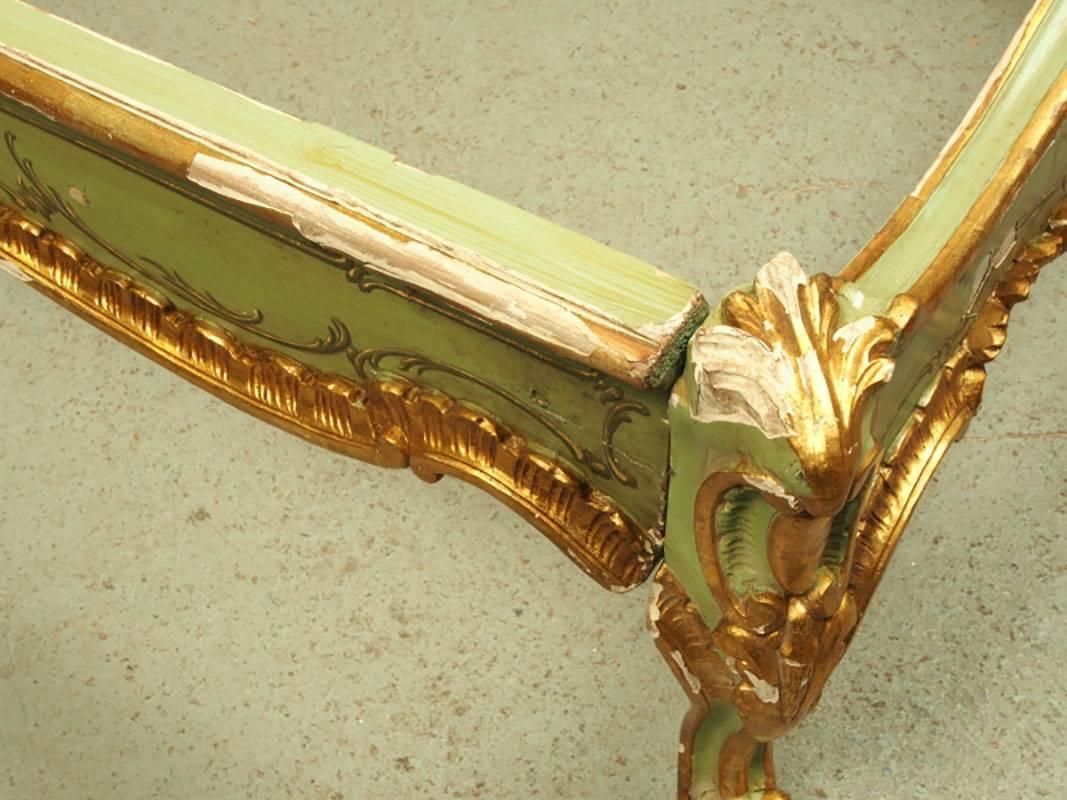 19th Century Antique Venetian Gilt and Paint Decorated Bedstead