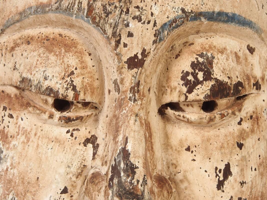 Wood Antique Head of the Buddha