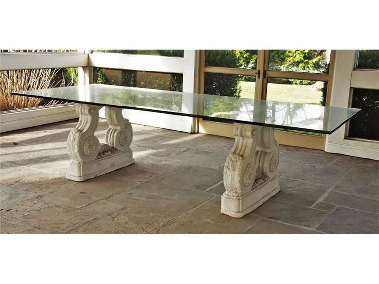 Custom Glass Top Garden Table For Sale at 1stDibs