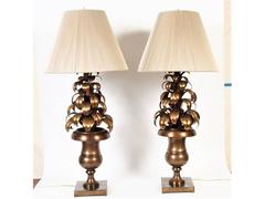Pair of Plant Form Mid-Century Modern Table Lamps