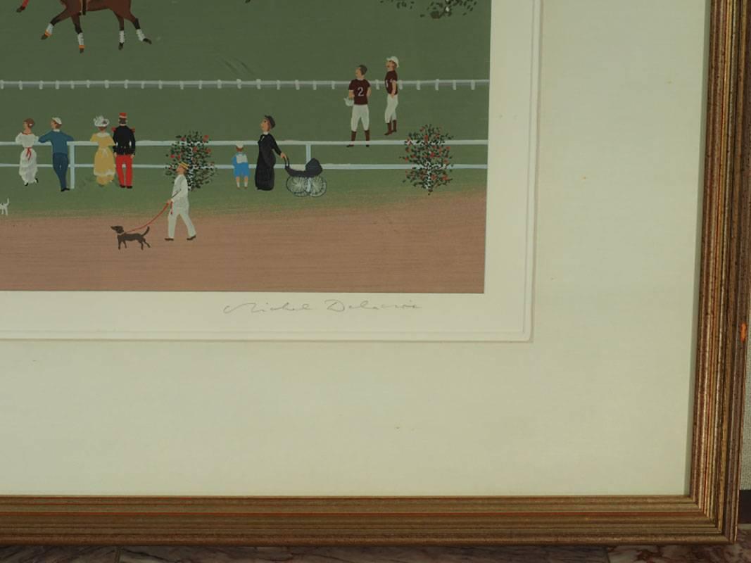 Lithograph entitled, 'Courses A Vincennes'
Part of 'Le Joies Du Sport Suite.' Signed in lower right. Numbered HC 15/30 in lower left. Nicely framed and in excellent, wall ready condition.
Sight: 30.75