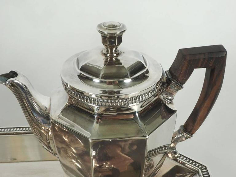 Christofle Tea and Coffee Service with Tray In Good Condition For Sale In Bridgeport, CT