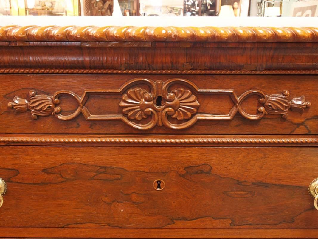 Federal Antique Rosewood Marble Top Chest