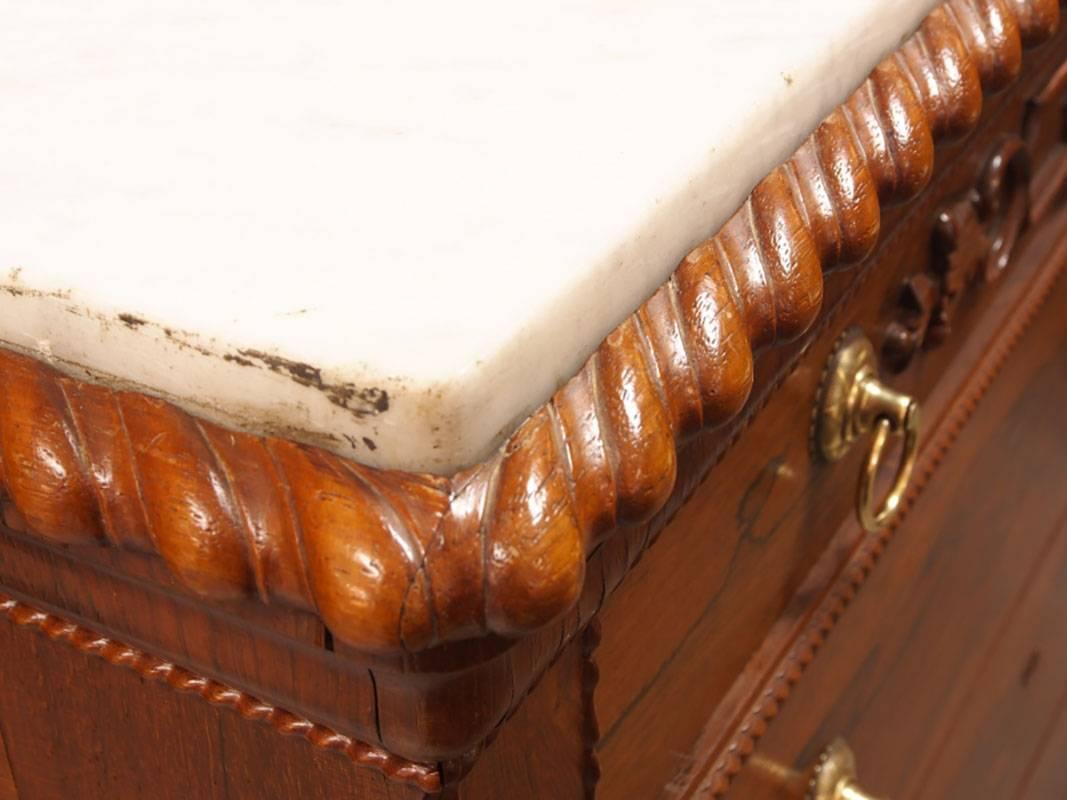 Carrara Marble Antique Rosewood Marble Top Chest