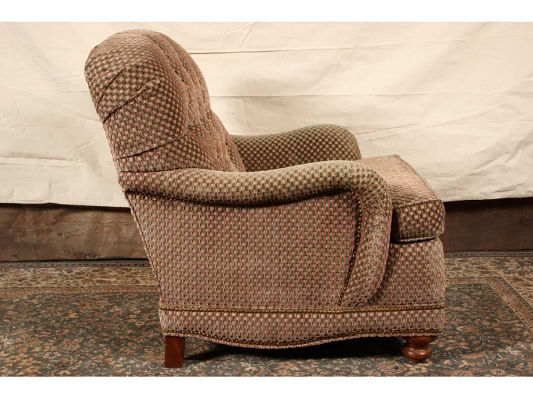 Pair of Beachley Club Chairs in Compatible Upholstery In Good Condition In Bridgeport, CT