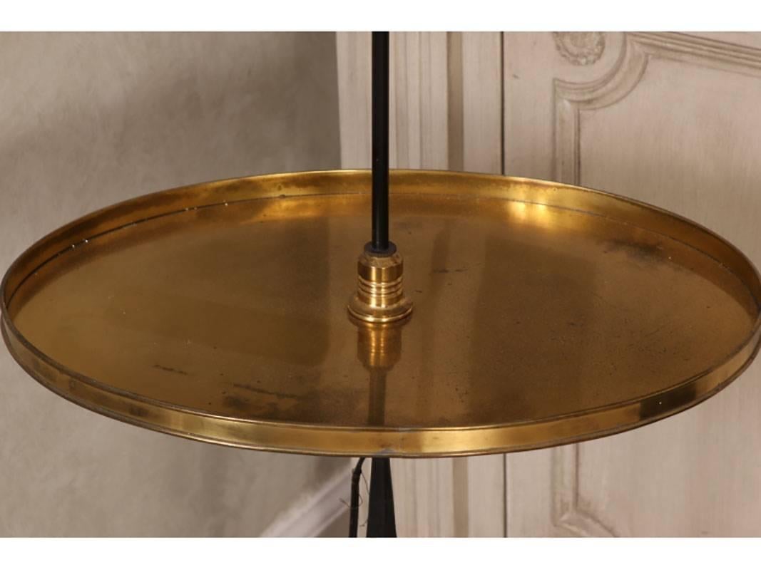 20th Century Vintage Brass and Wrought Iron Lamp Table