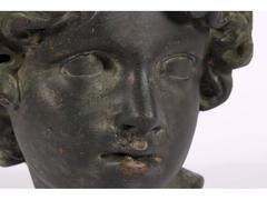 Antique Cast Bronze Baroque Head of a Youth