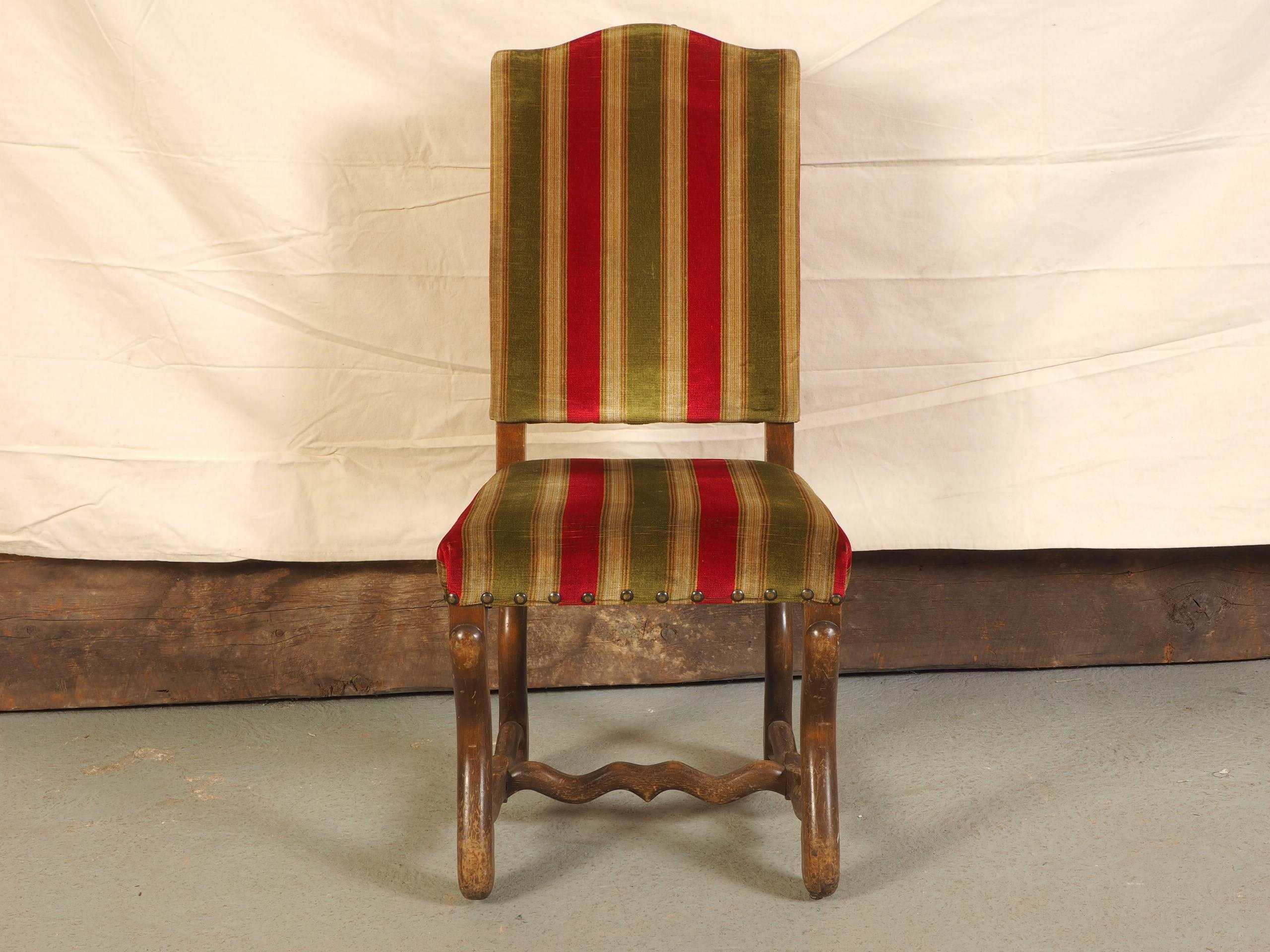 Set of Six Walnut Jacobean Style Side Chairs 1