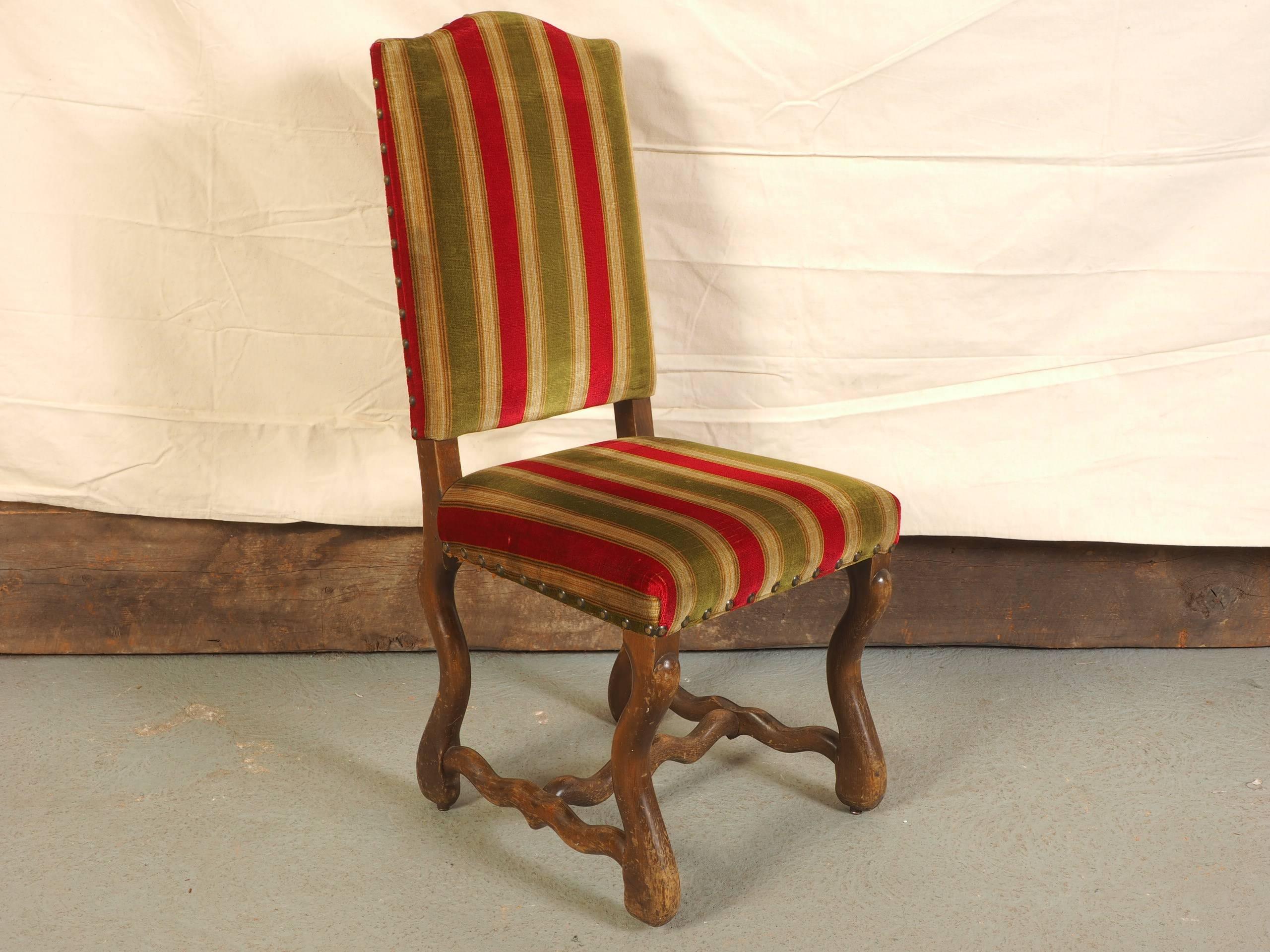 Set of Six Walnut Jacobean Style Side Chairs 3