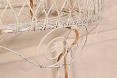 Antique Three-Tier White Painted Wire Plant Stand