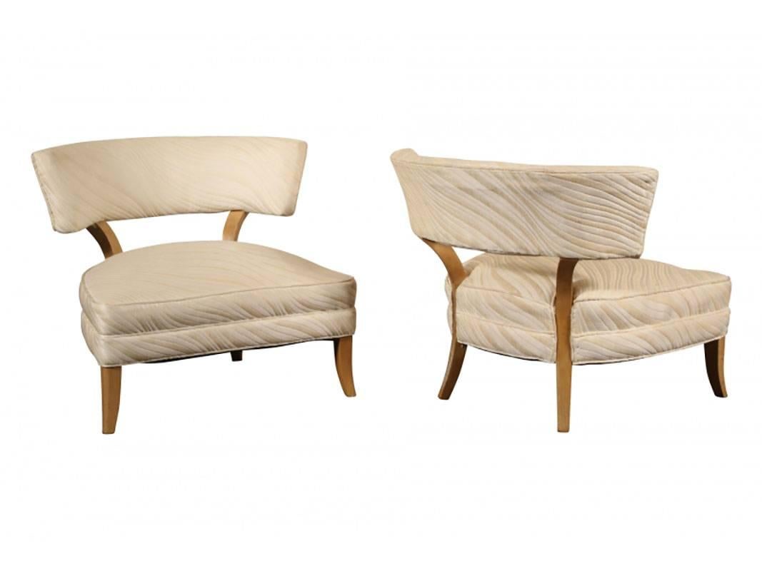 Mid-Century Modern Pair of Mid-Century Klismos Style Lounge Chairs