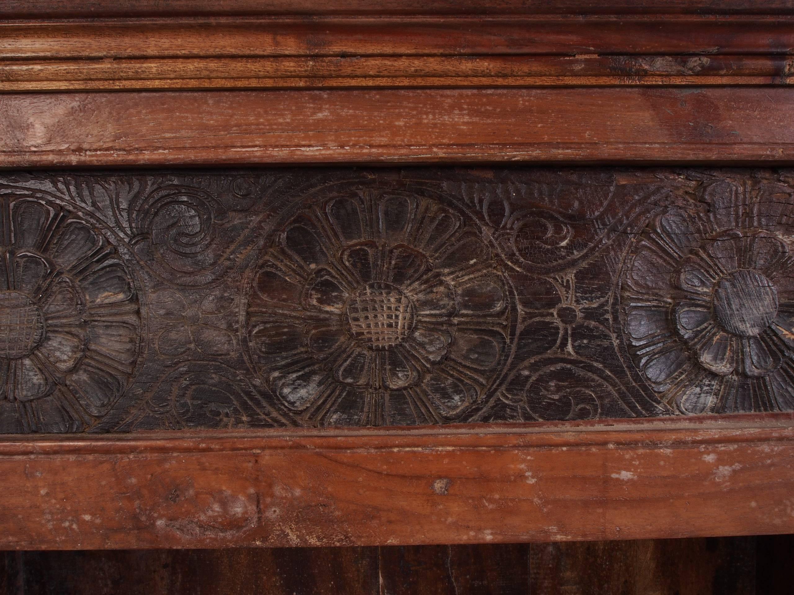 Rustic Antique Bookcase Cabinet