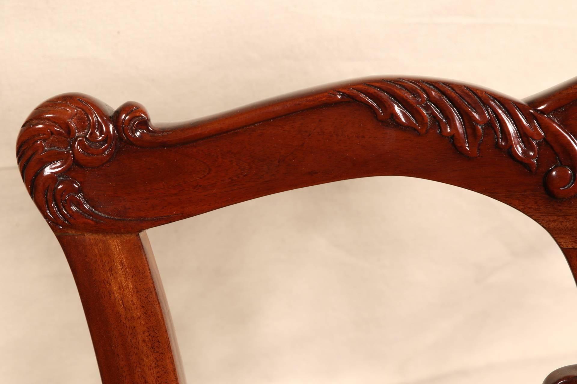 Chippendale Pair of Theodore Alexander Mahogany Arm Chairs